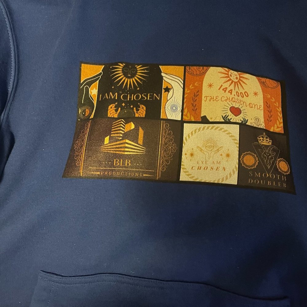 New EYE AM CHOSEN Blue Hoodie